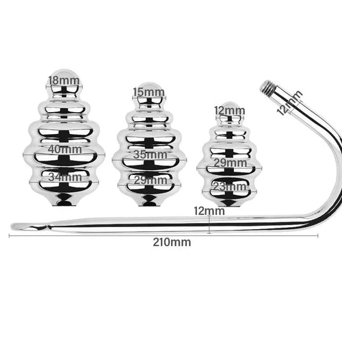 8826 GreatBenefit Ribbed Hook Anal Set Screw-in 0404